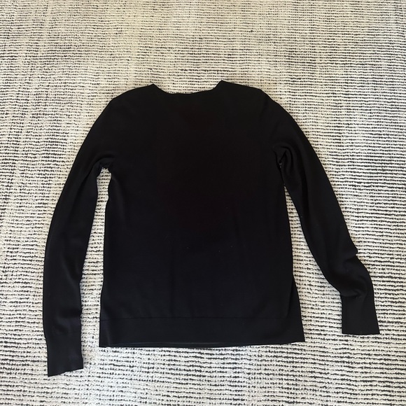 Vince leather front black sweater. - Picture 2 of 4